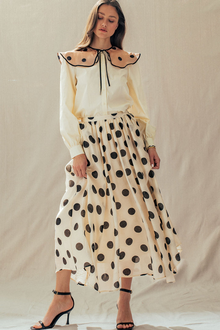 colette polka collar blouse - cream (additional view)