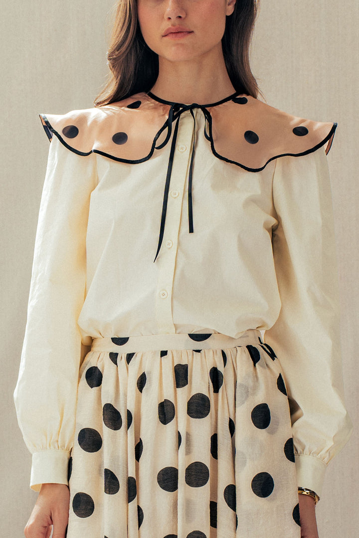 colette polka collar blouse - cream (additional view)