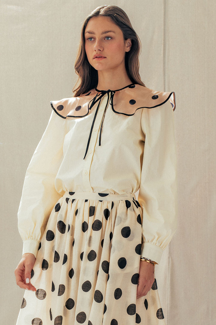 colette polka collar blouse - cream (additional view)