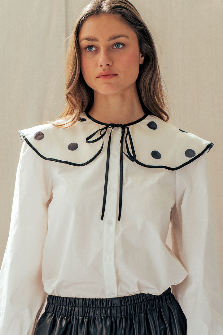 colette polka collar blouse - ivory (additional view)