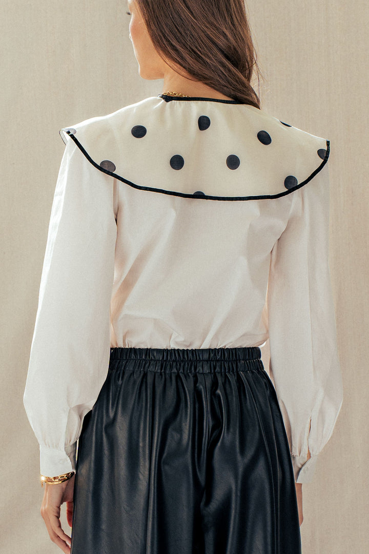 colette polka collar blouse - ivory (additional view)