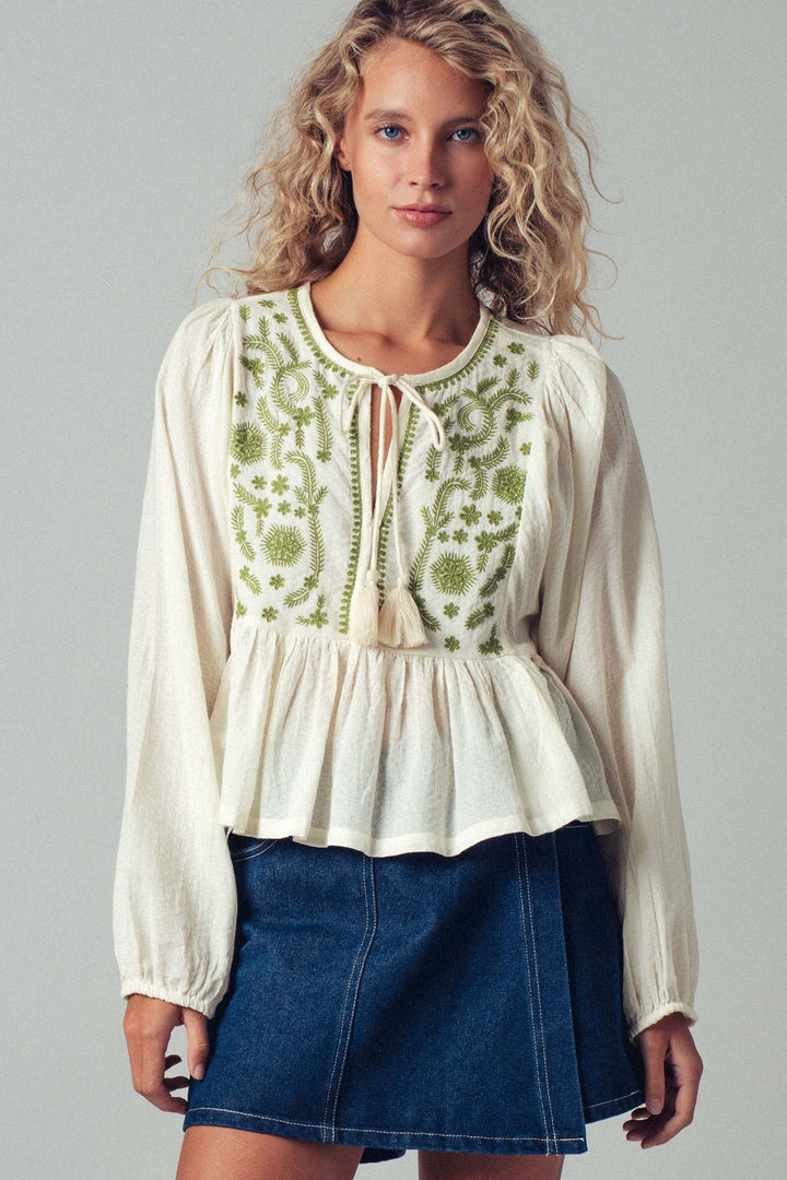 Floral Vine Peplum Blouse