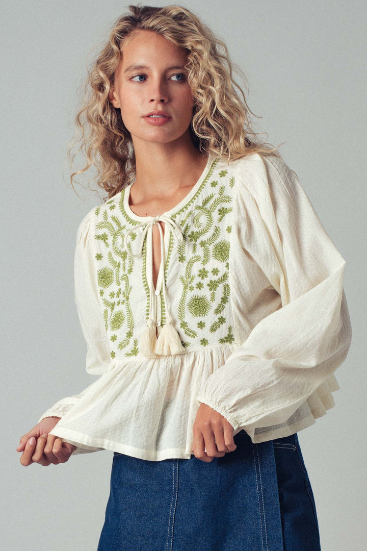 Floral Vine Peplum Blouse