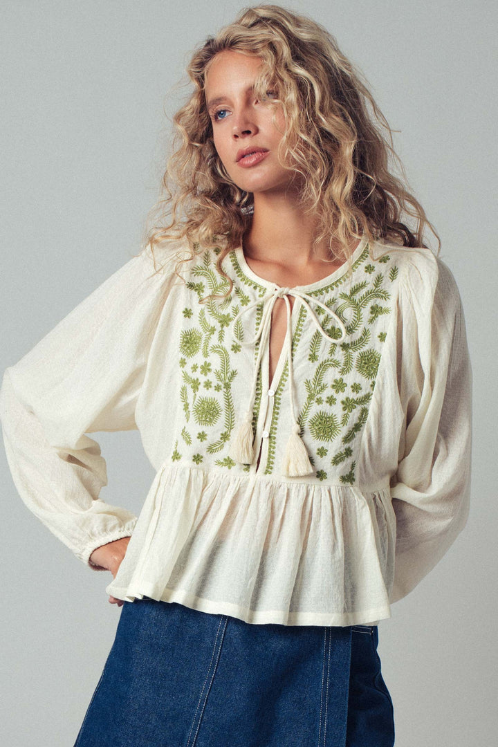 Floral Vine Peplum Blouse