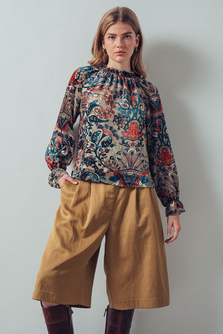 velvet print blouse - multi (additional view)