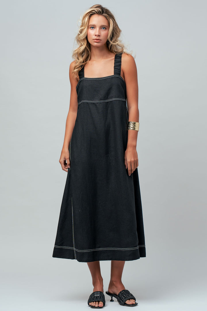easy days stitch sundress - black