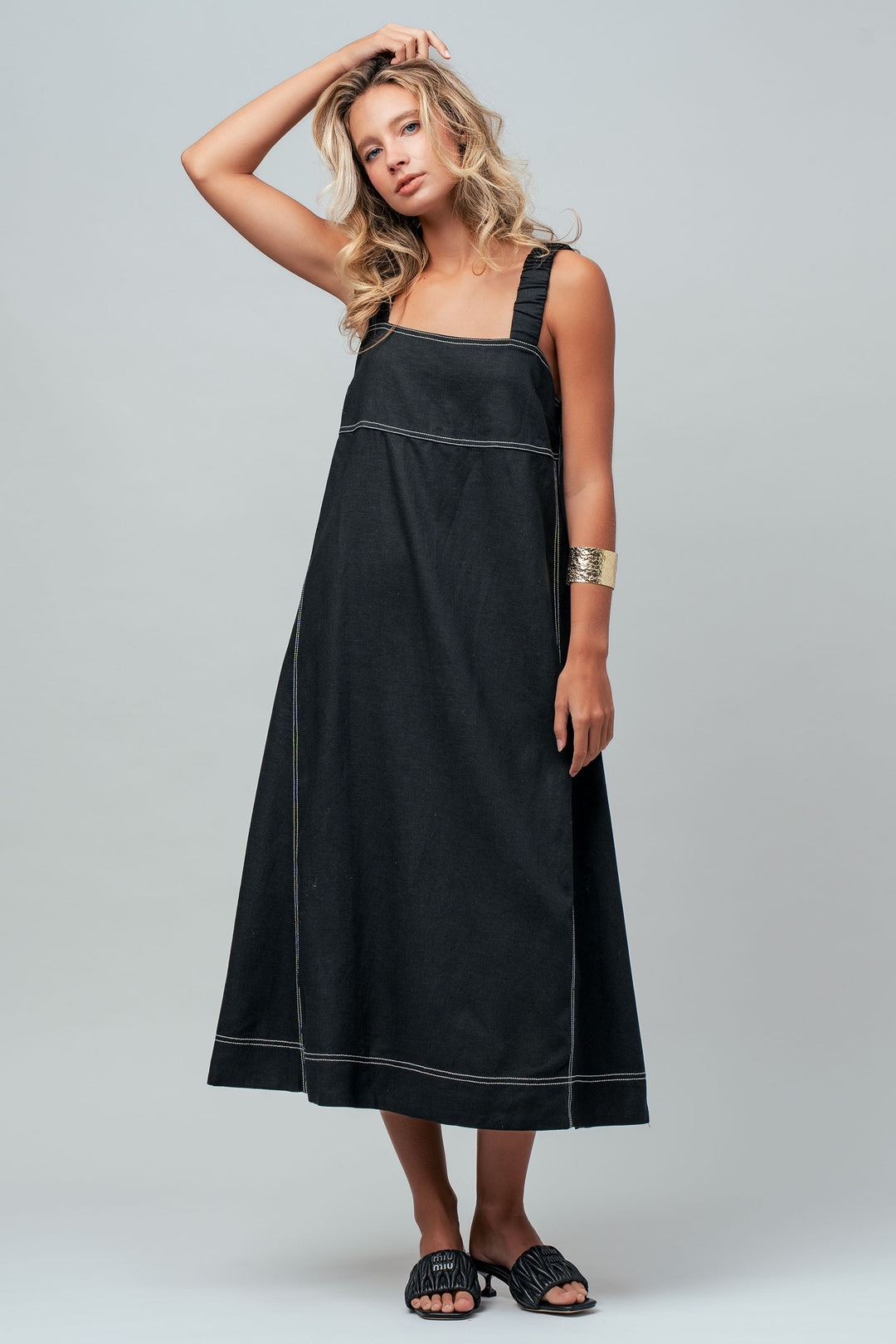 easy days stitch sundress - black (additional view)
