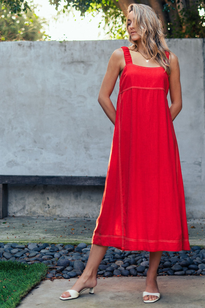easy days stitch sundress - red (additional view)
