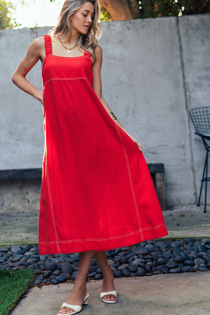 easy days stitch sundress - red (additional view)