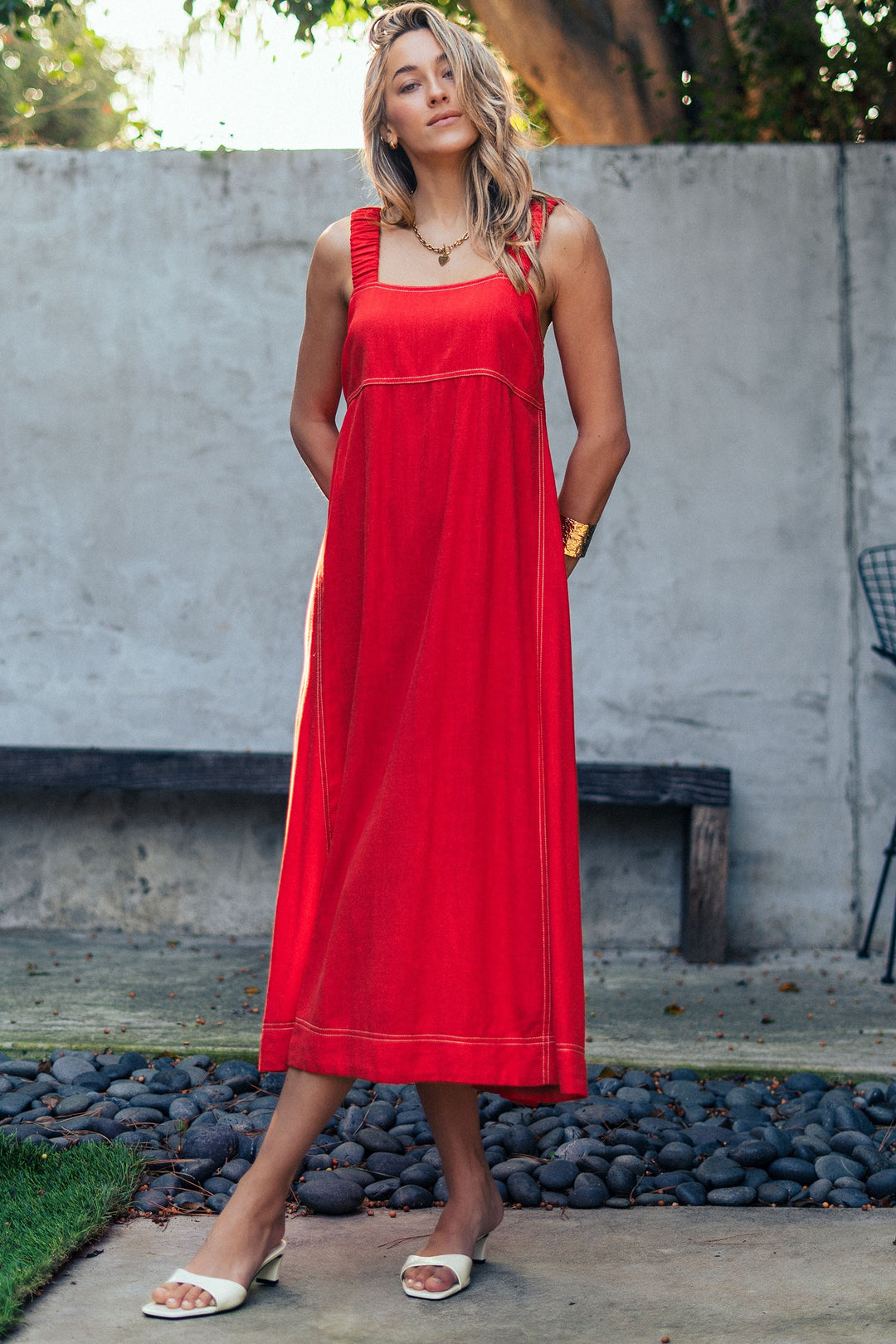easy days stitch sundress - red (additional view)