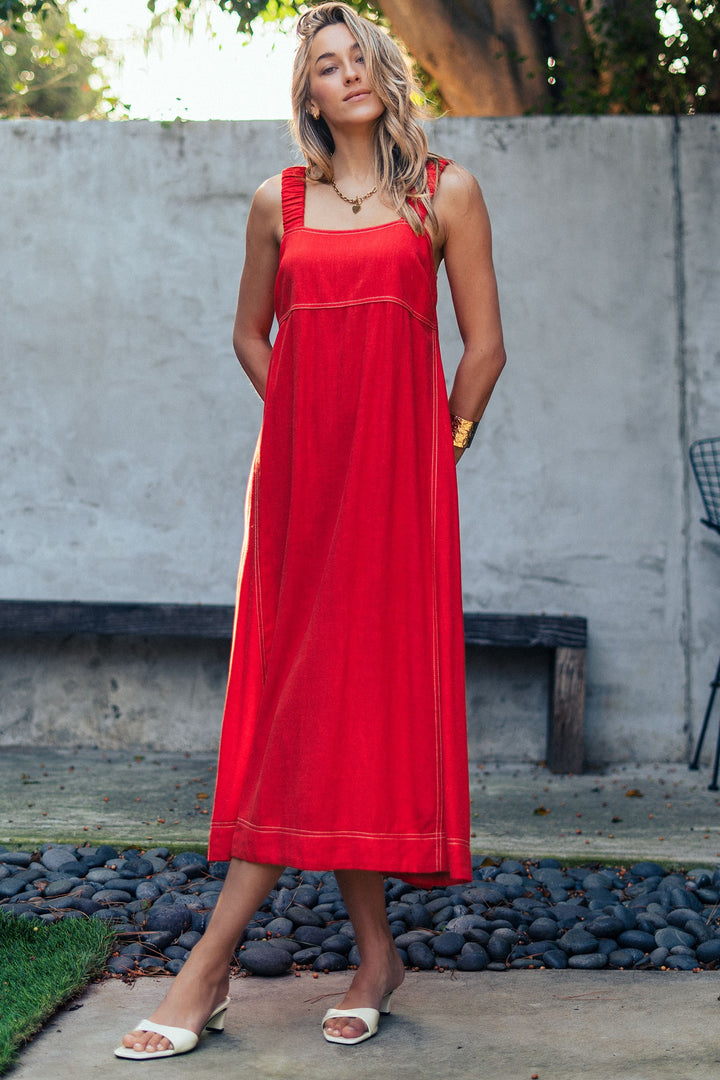 easy days stitch sundress - red (additional view)