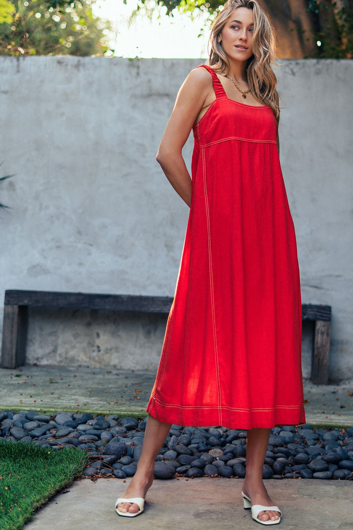 easy days stitch sundress - red (additional view)