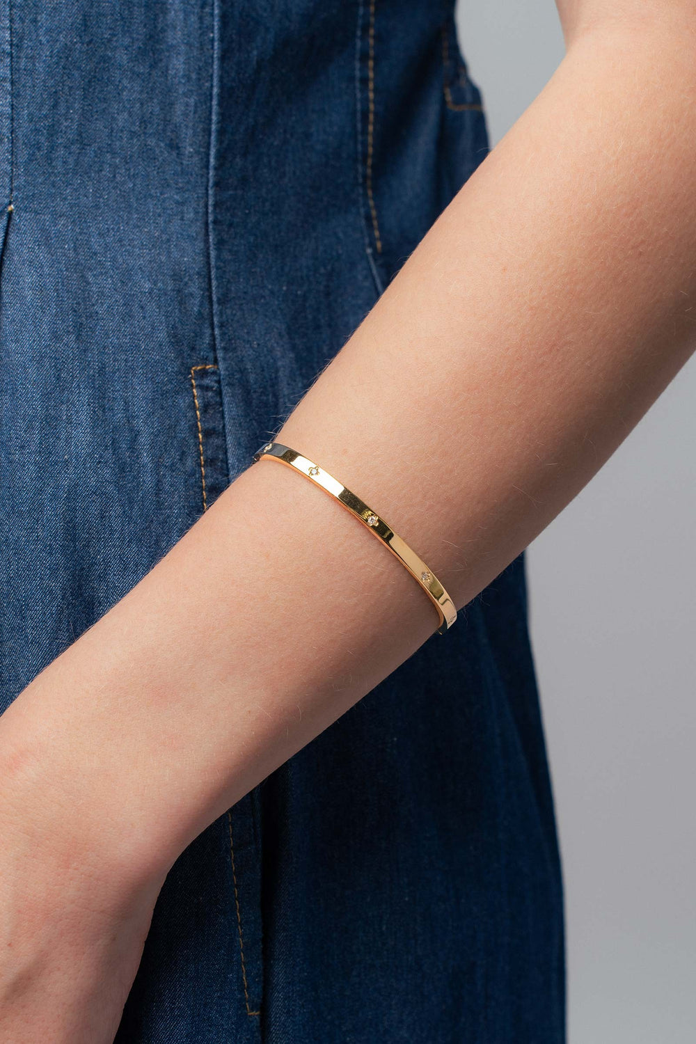 pave dot bangle bracelet - gold (additional view)