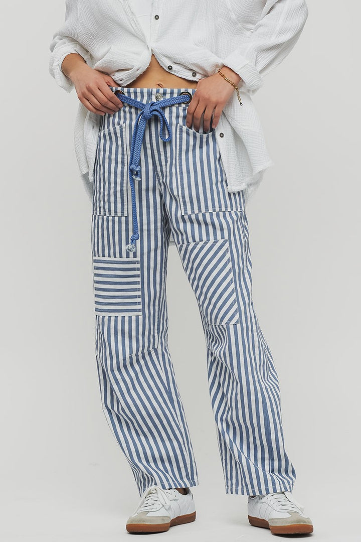 cabana stripe pants - blue