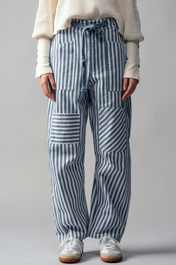 cabana stripe pants - red