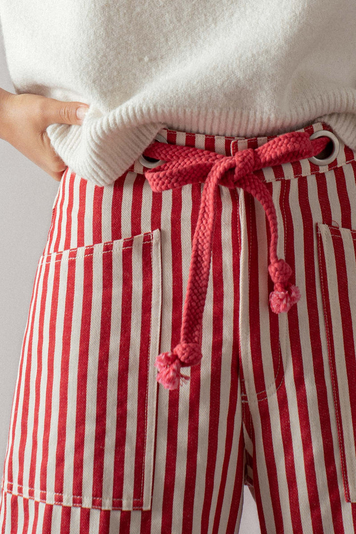 cabana stripe pants - red (additional view)