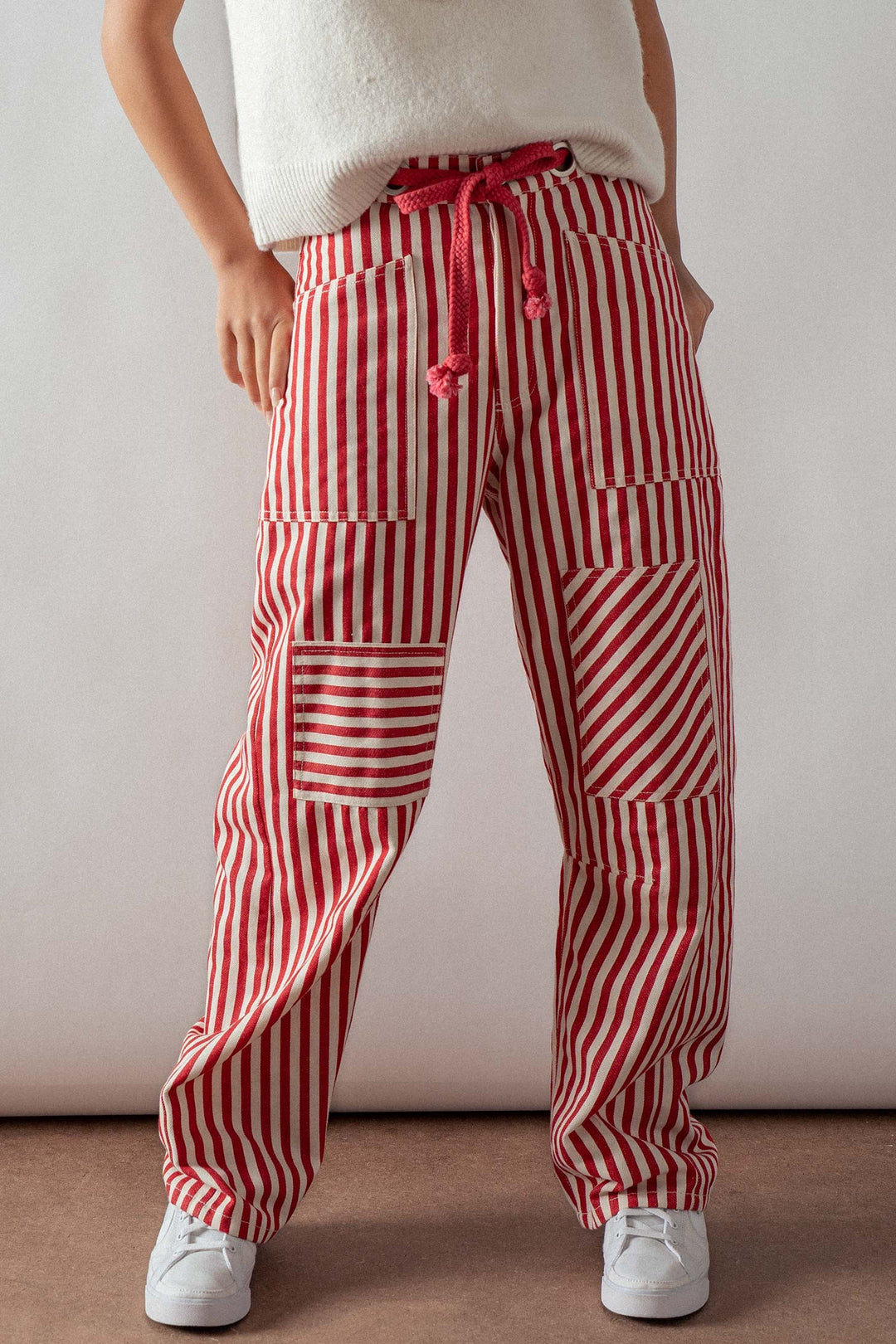 cabana stripe pants - red (additional view)