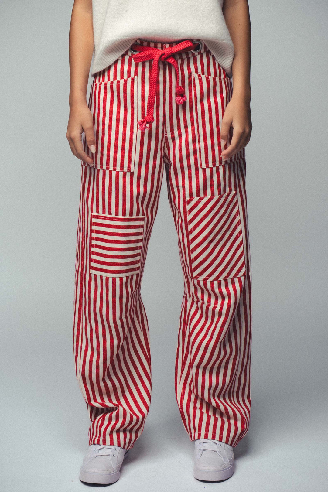 cabana stripe pants - red (additional view)