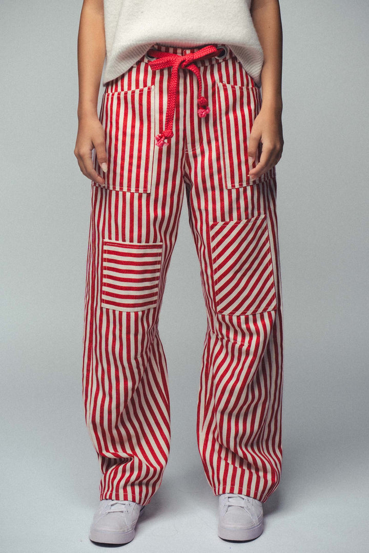 cabana stripe pants - red (additional view)