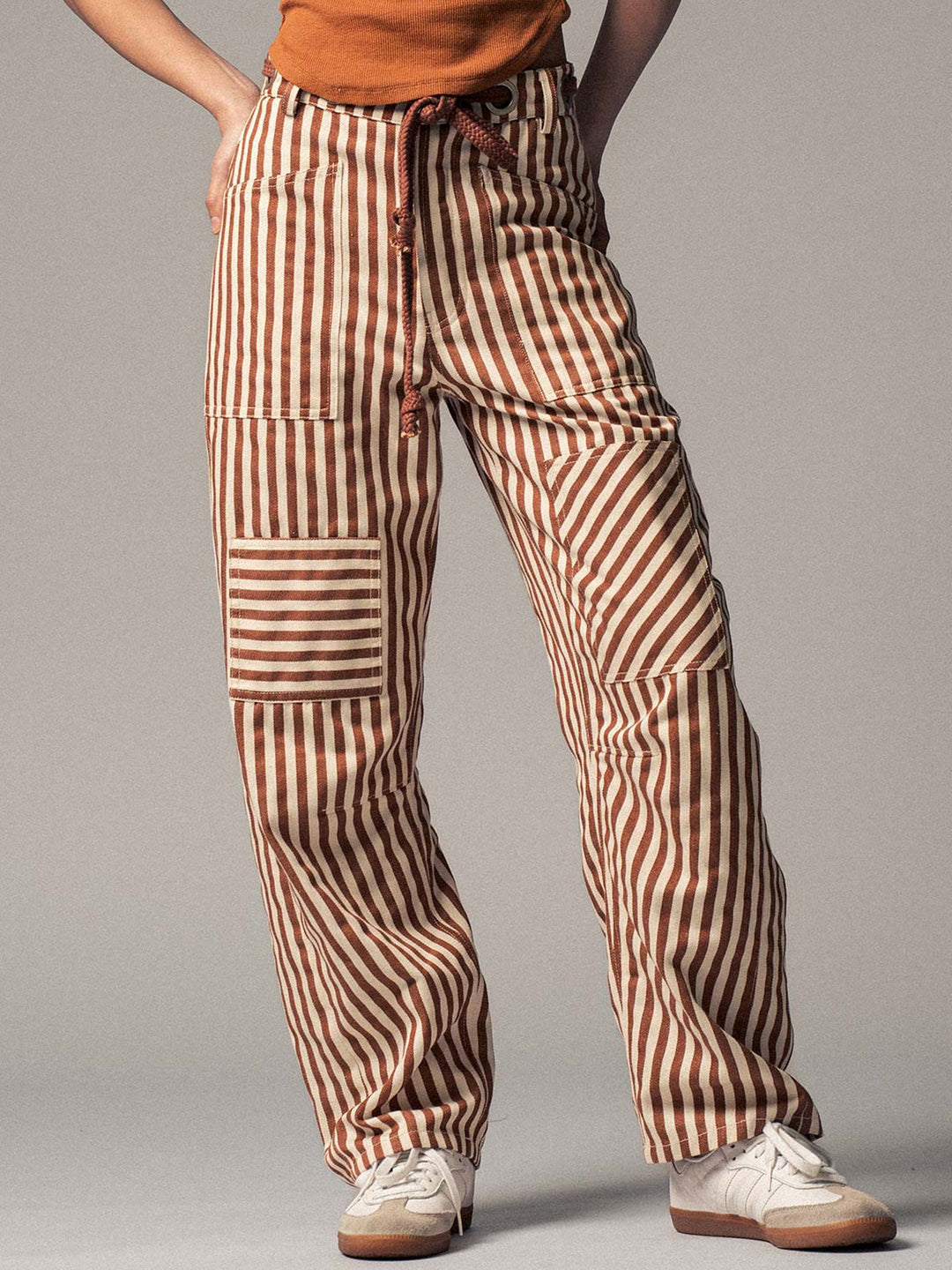 cabana stripe pants - taupe