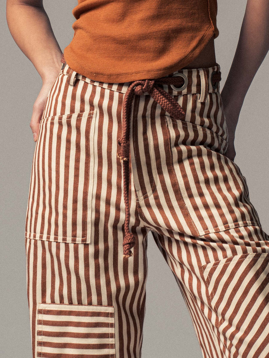 cabana stripe pants - taupe (additional view)