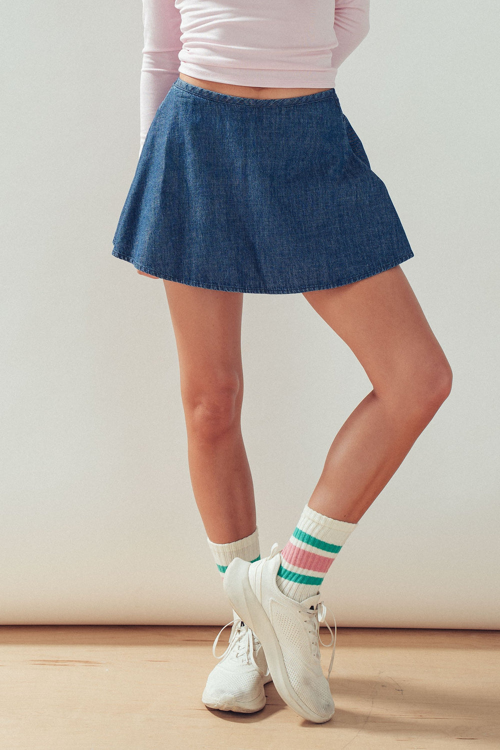 wrap style skort - denim (additional view)