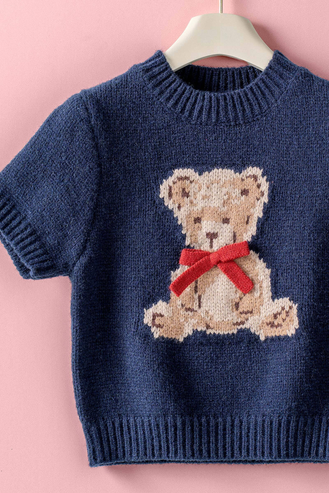 bear knit sweater - navy