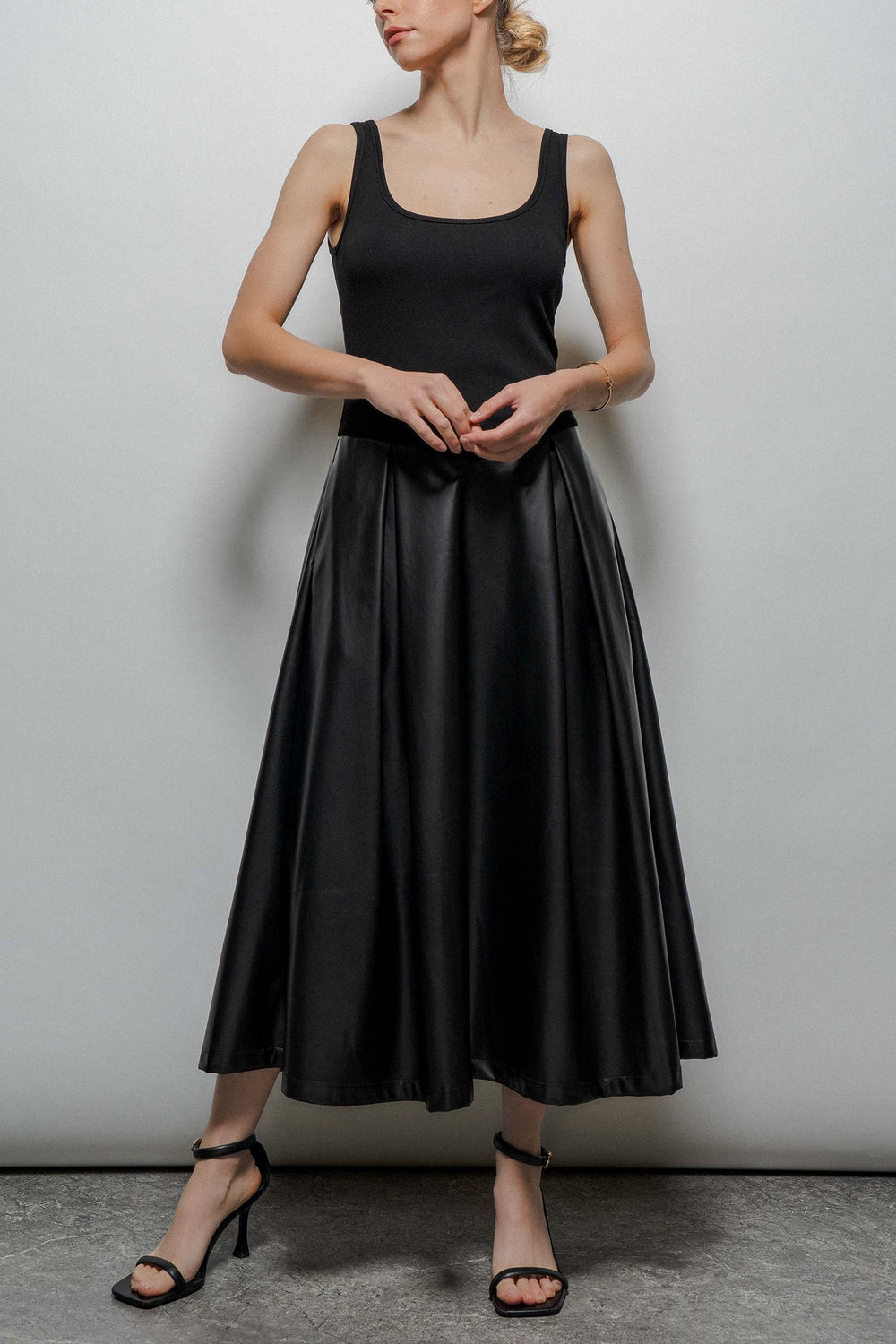 leather midi dress - black (additional view)