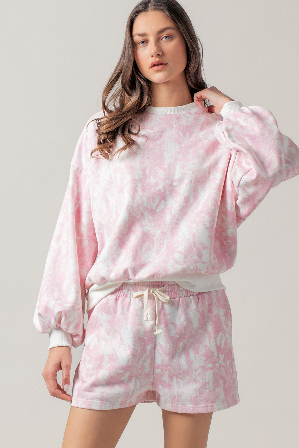 blush marble wash lounge set - pink (additional view)