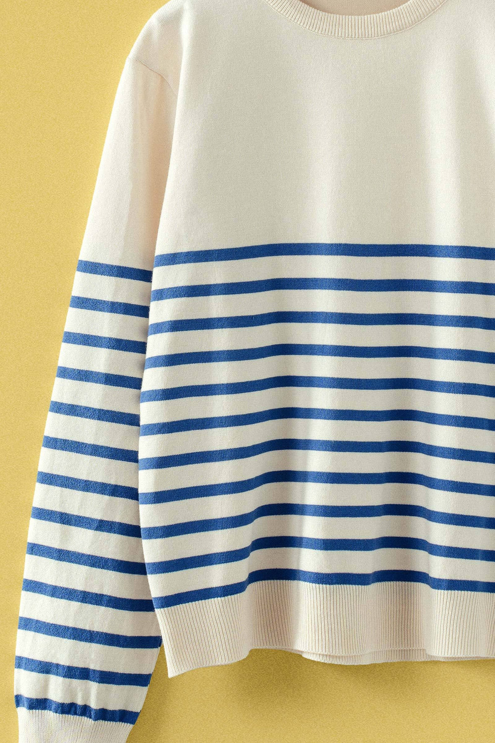 marine stripe knit pullover - ivory blue (additional view)
