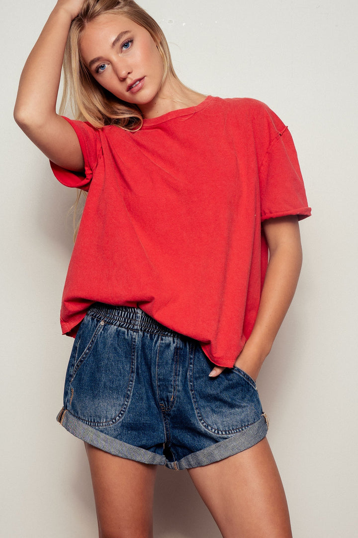 Garment-Dyed Boxy Summer Tee