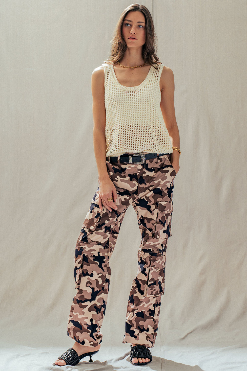 coastal breeze crochet tank top - ivory (additional view)