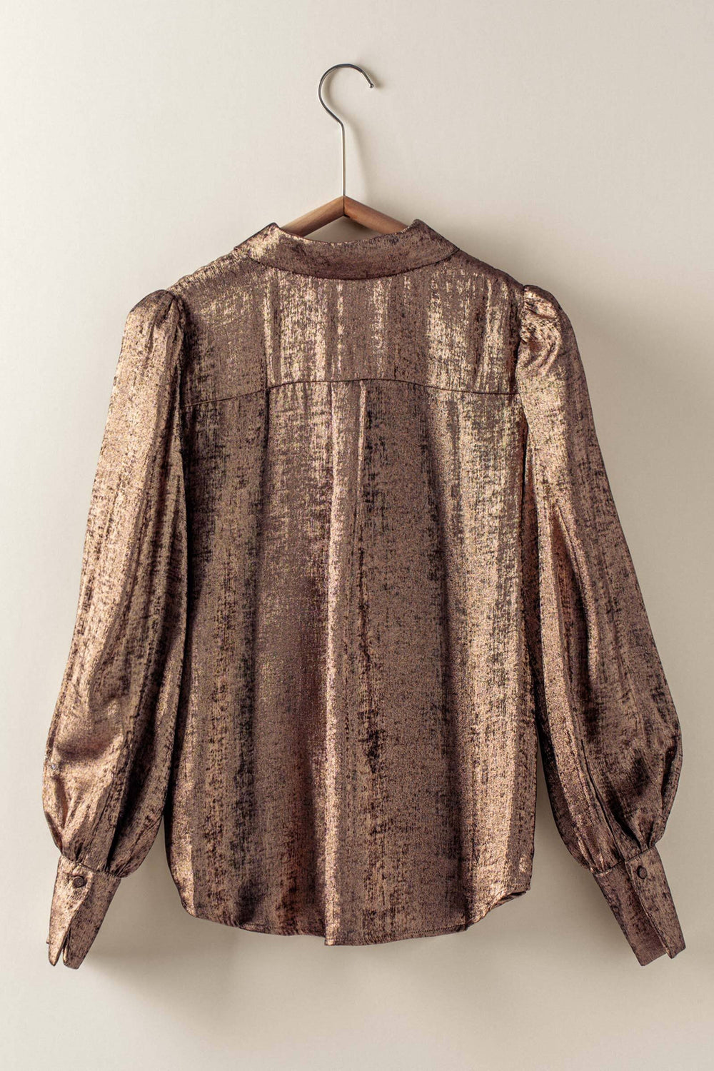 holiday metallic button down blouse - gold (additional view)