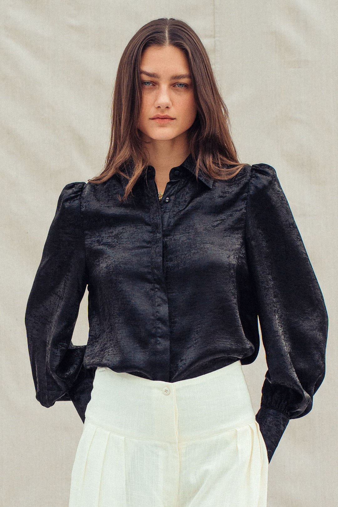 midnight shimmer metallic blouse - black (additional view)