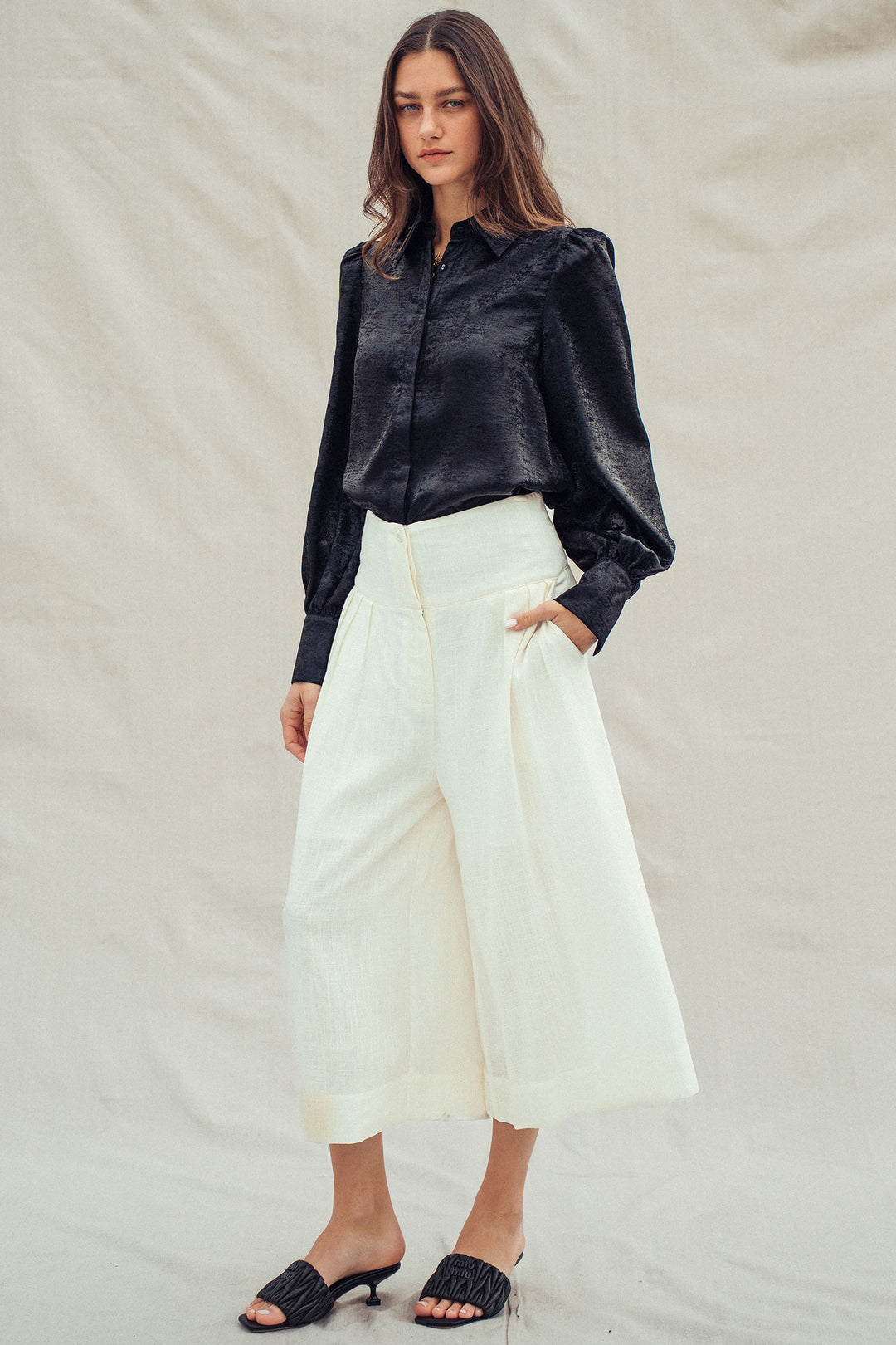 midnight shimmer metallic blouse - black (additional view)