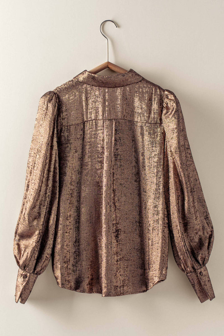 midnight shimmer metallic blouse - gold (additional view)