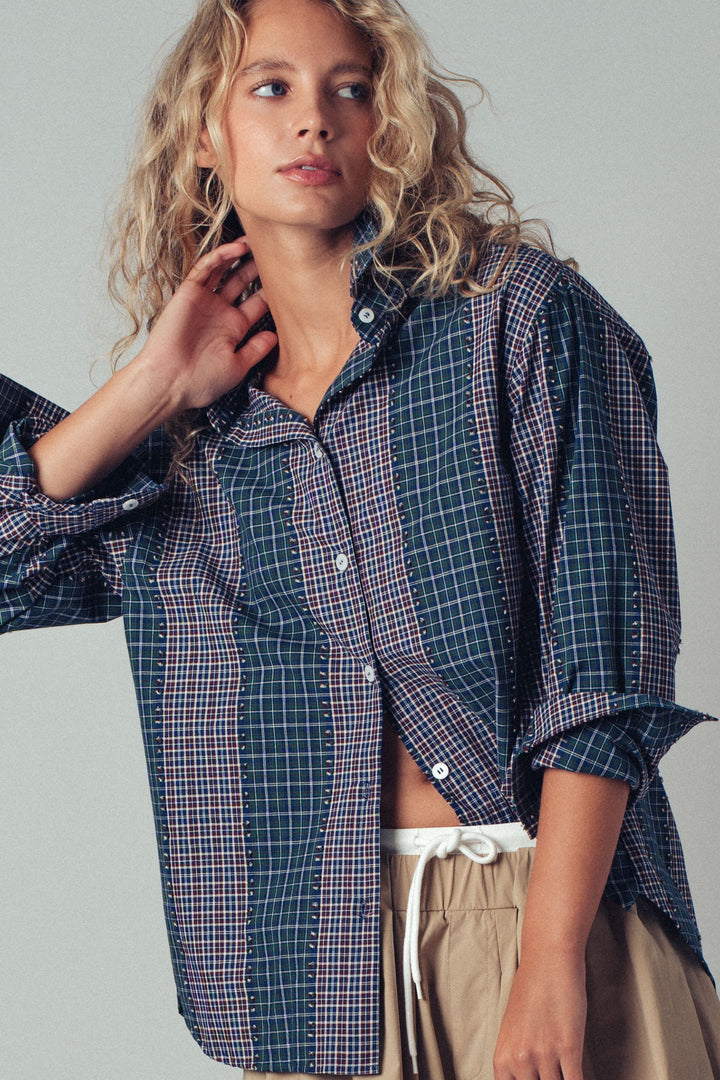 Classic Checked Cotton Long Sleeve Button-Up Shirt