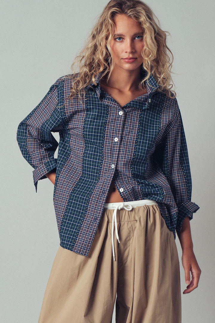 Classic Checked Cotton Long Sleeve Button-Up Shirt