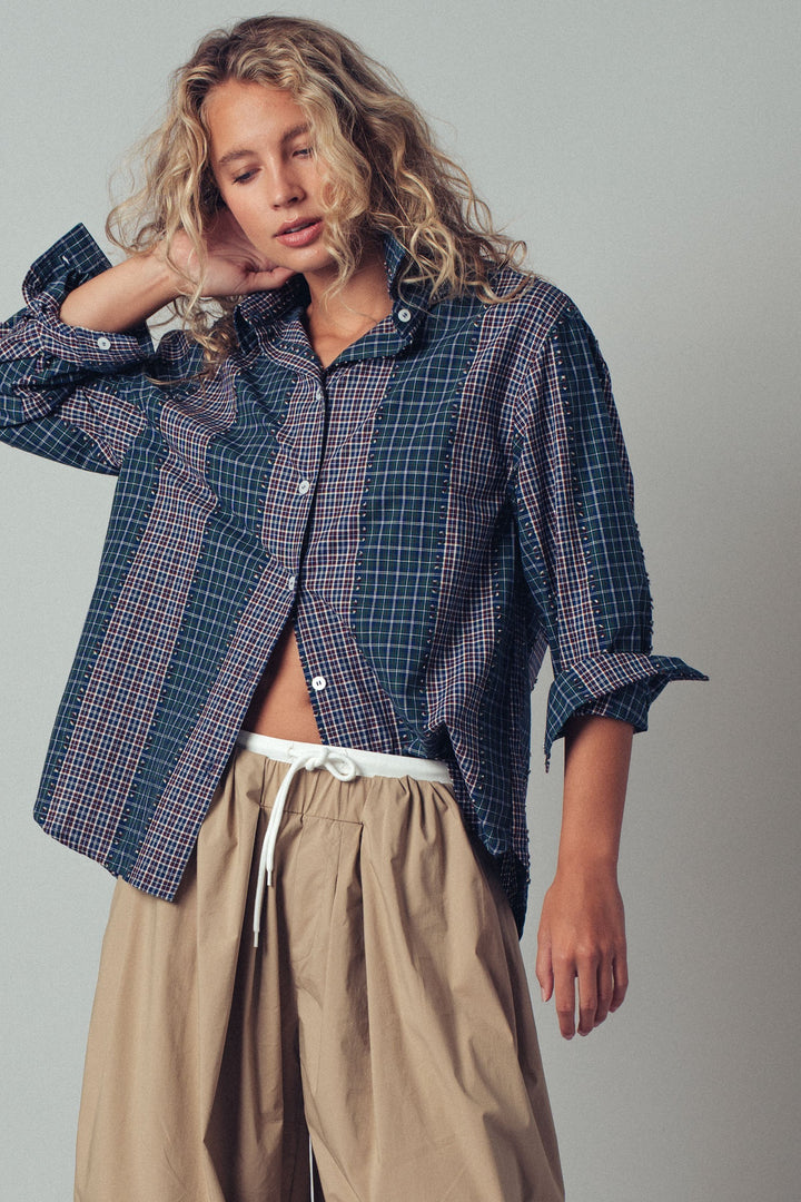 Classic Checked Cotton Long Sleeve Button-Up Shirt