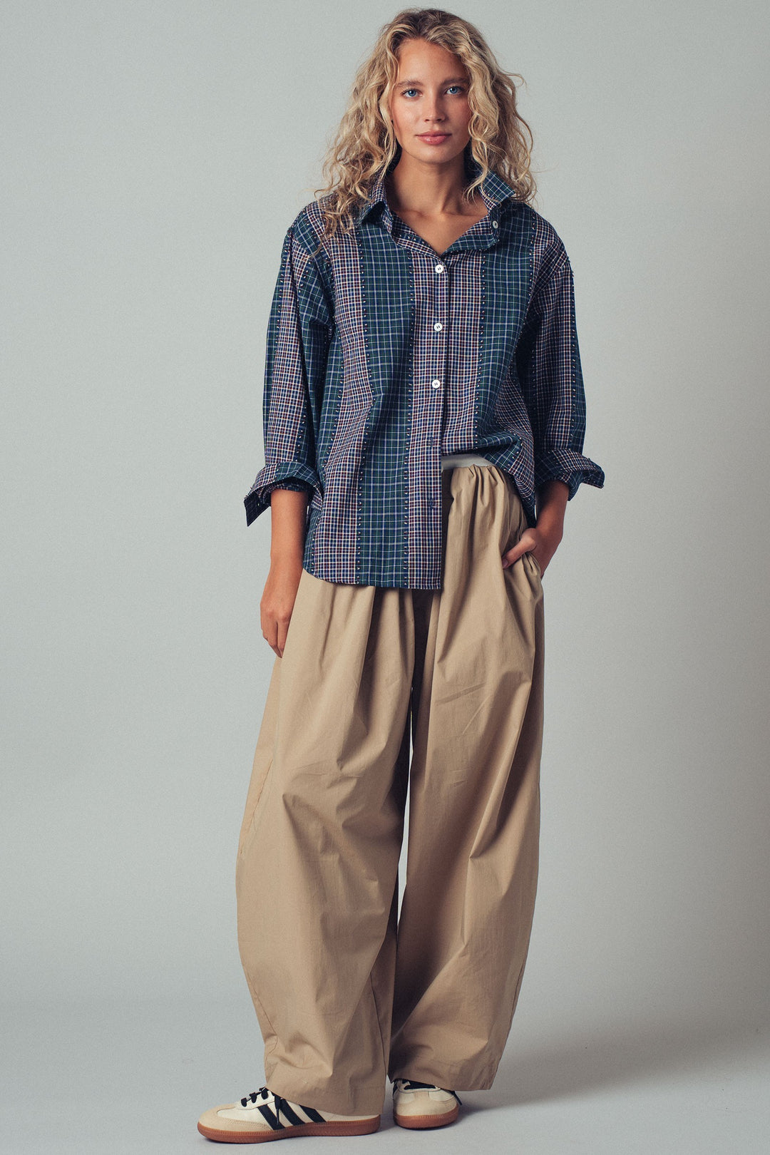 Classic Checked Cotton Long Sleeve Button-Up Shirt