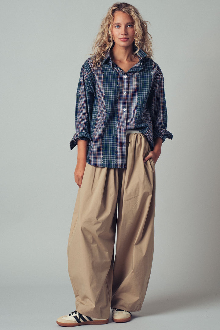 Classic Checked Cotton Long Sleeve Button-Up Shirt