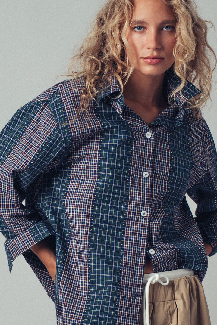 Classic Checked Cotton Long Sleeve Button-Up Shirt