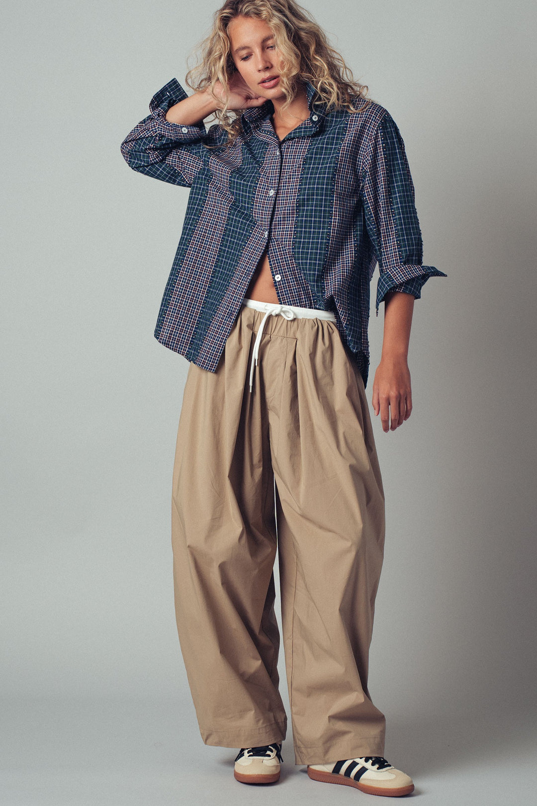 Classic Checked Cotton Long Sleeve Button-Up Shirt