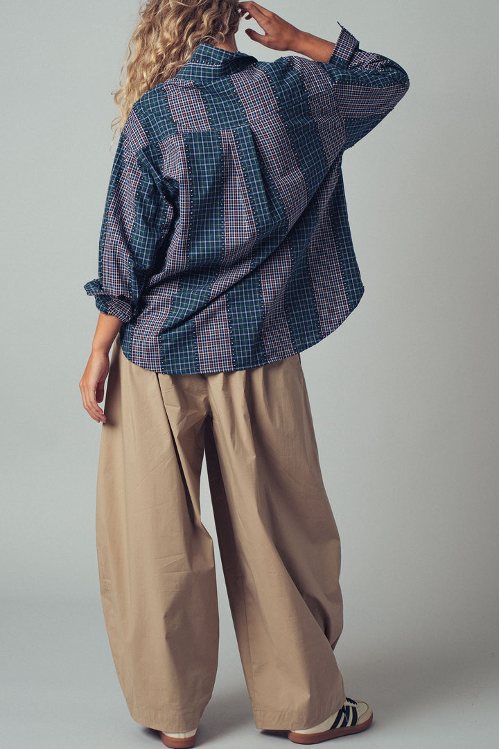 Classic Checked Cotton Long Sleeve Button-Up Shirt