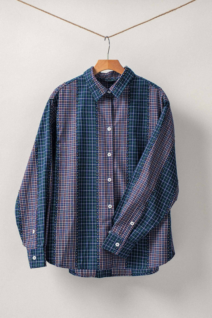 Classic Checked Cotton Long Sleeve Button-Up Shirt