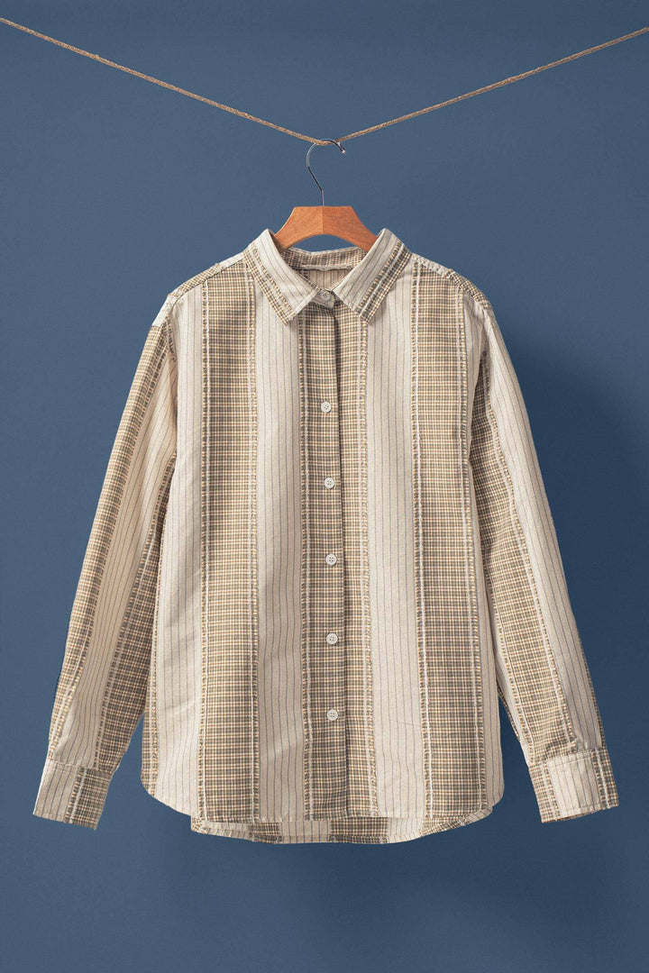 Classic Striped and Check Pattern Shirt