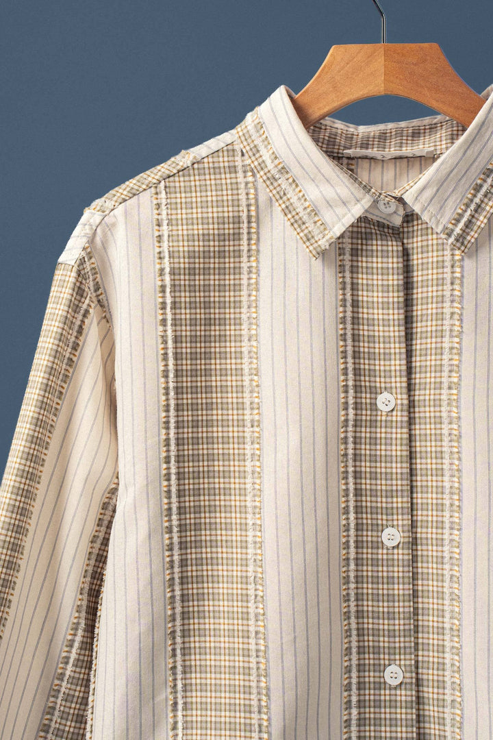 Classic Striped and Check Pattern Shirt