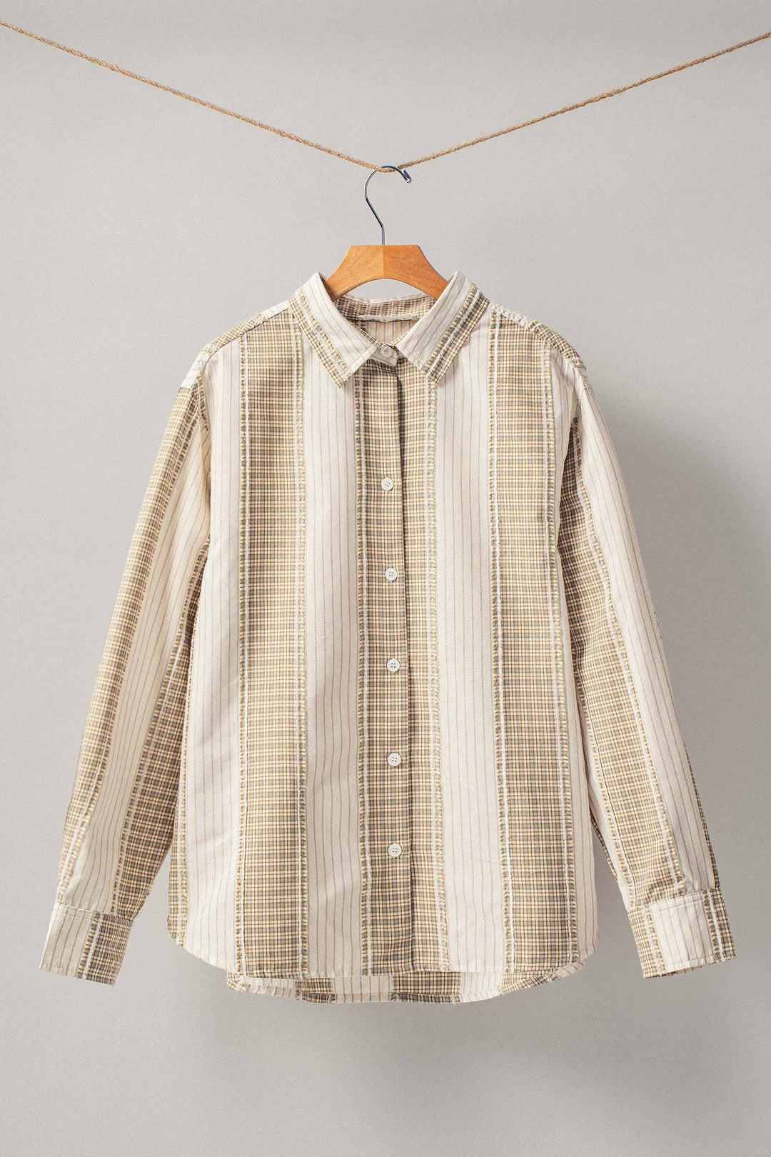 Classic Striped and Check Pattern Shirt