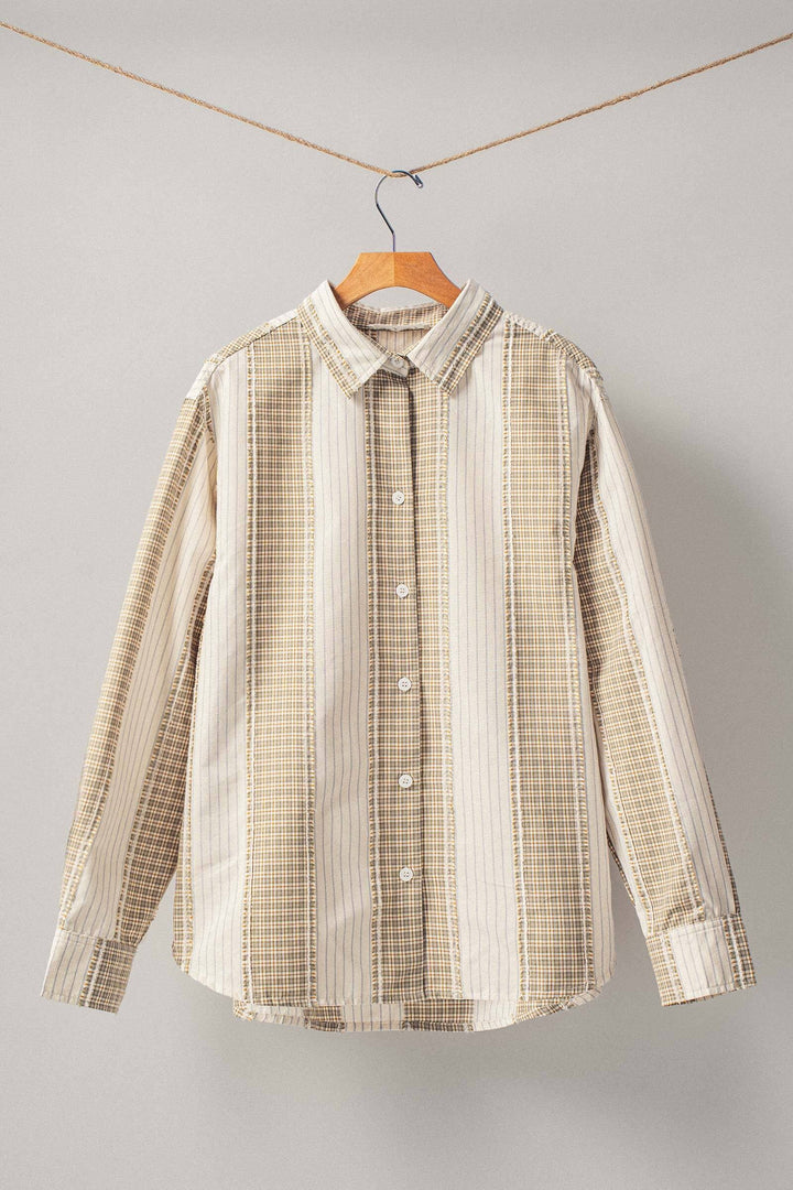 Classic Striped and Check Pattern Shirt