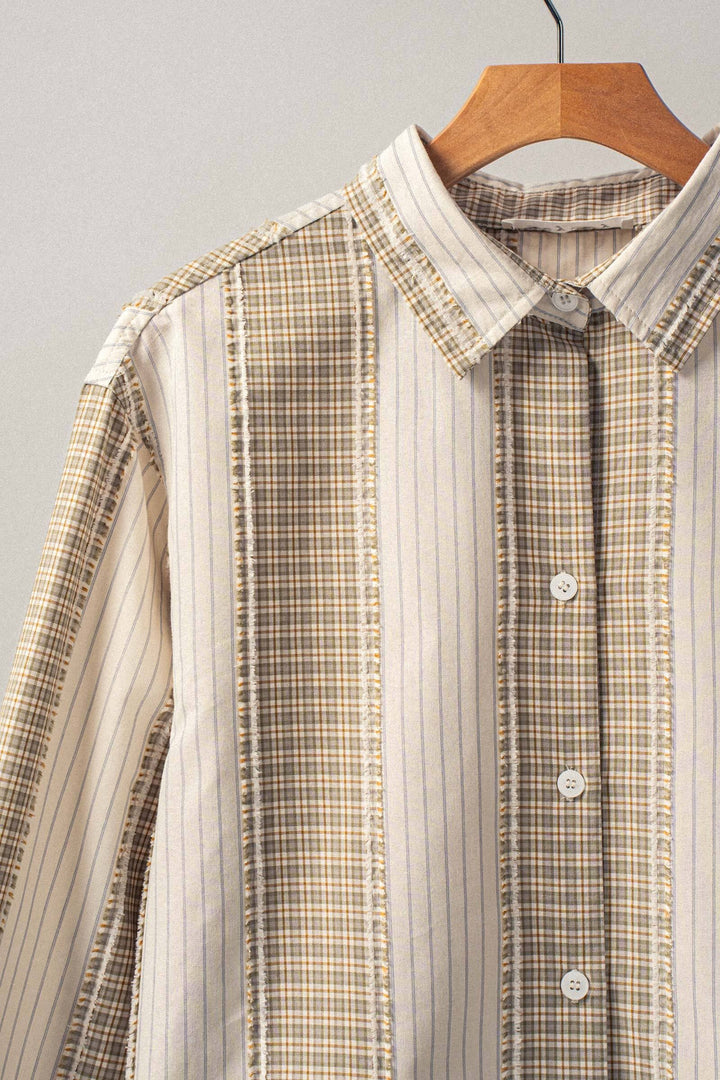 Classic Striped and Check Pattern Shirt
